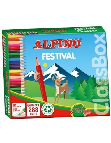 Schoolpack 288 lapiceros color Alpino + Bote 16 rotuladores