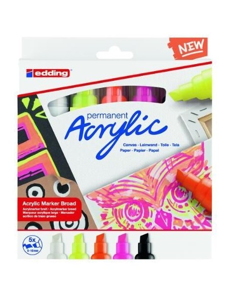 Rotuladores edding acrylic marker 5000 colores neón